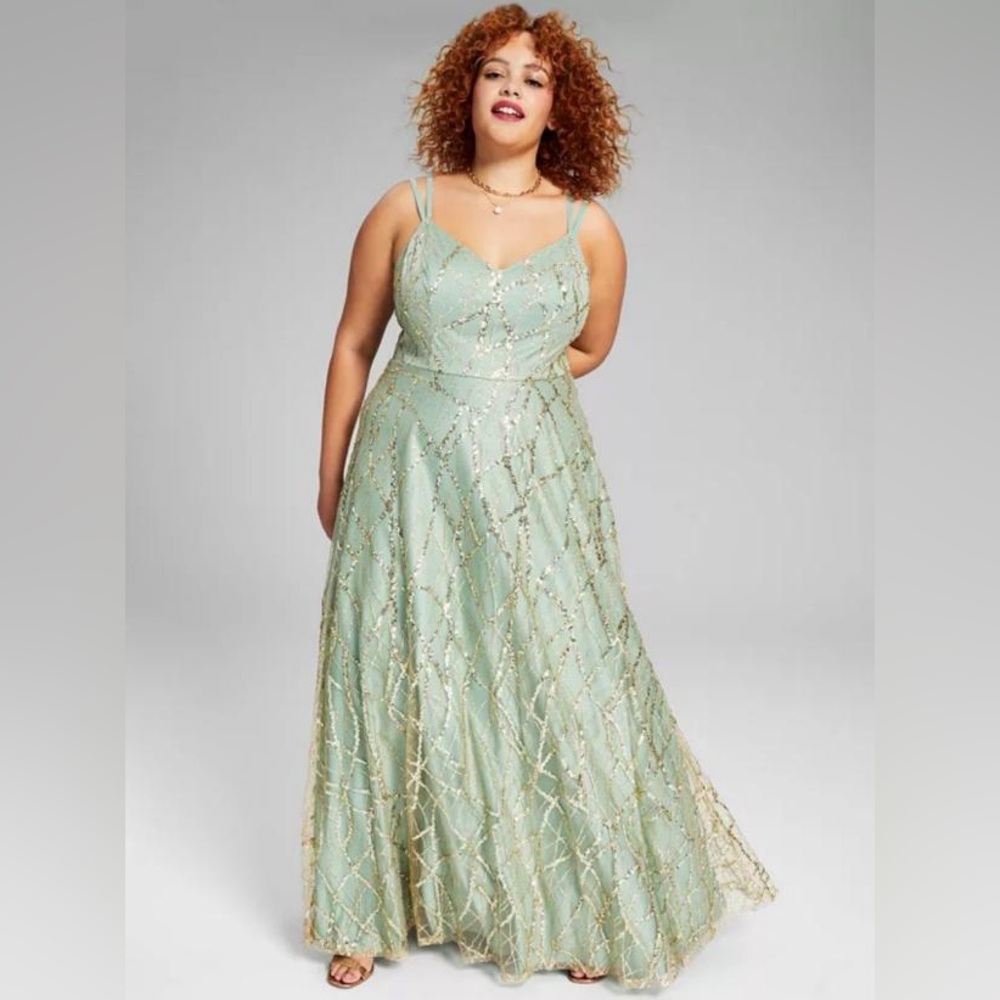 TLC Prom Dress Sequin Embellished Gown